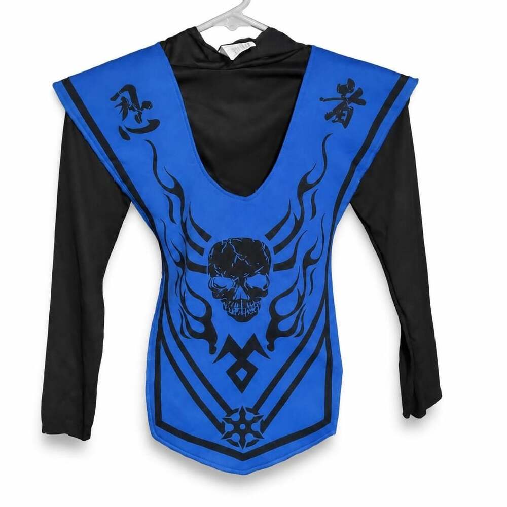 Fun World Ninja Costume Size Medium 8 Blue Black Skull